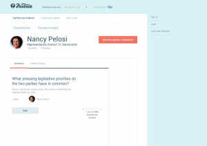 Nancy Pelosi  - AskThem.io - sample question - SOTU 2014