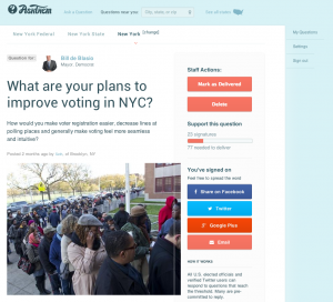 Question about how to improve voting to NYC Mayor de Blasio