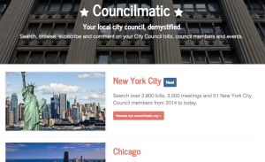 New project homepage for Councilmatic, ready to roll out nationwide.