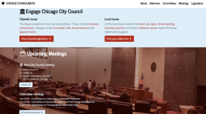 View of Chicago homepage, lots of recent shouts from Chi City Clerk. 